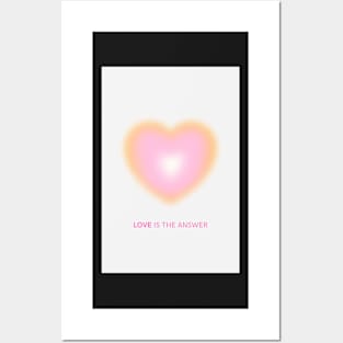 Love is the Answer Positive Affirmation Pink Heart Glow Aura Posters and Art